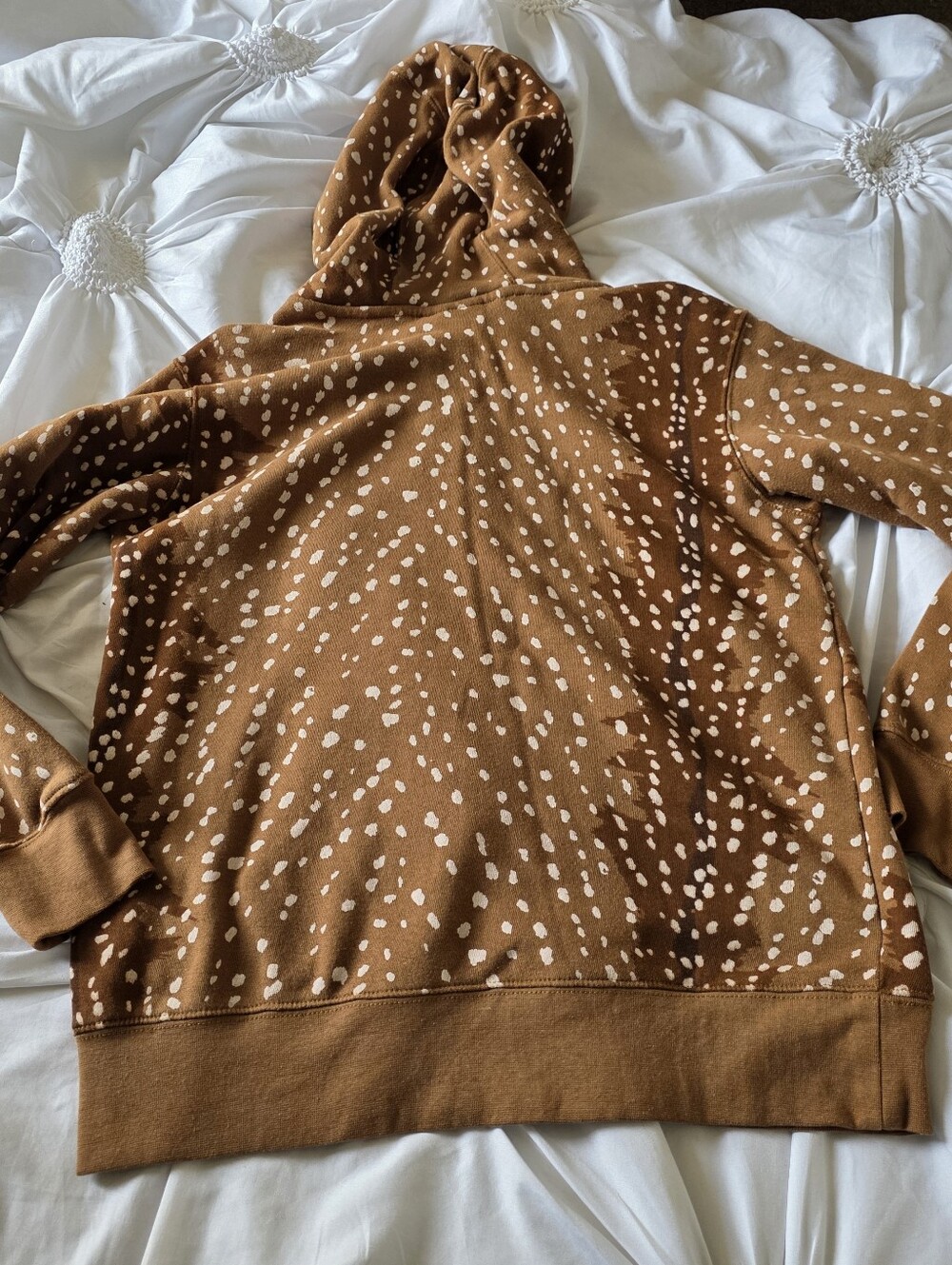 Ariat Brown Deer Patterned Logo Hoodie Kangaroo Pocket Western Wear Rider Medium - Picture 5 of 8